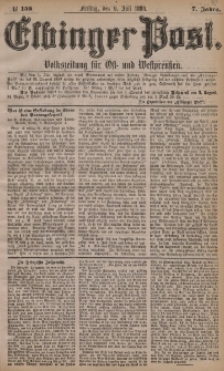 Elbinger Post, Nr. 158, Freitag 9 Juli 1880, 7 Jahrg.