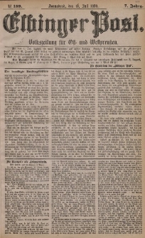 Elbinger Post, Nr. 159, Sonnabend 10 Juli 1880, 7 Jahrg.