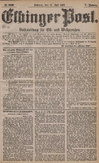 Elbinger Post, Nr. 160, Sonntag 11 Juli 1880, 7 Jahrg.