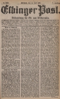 Elbinger Post, Nr. 162, Mittwoch 14 Juli 1880, 7 Jahrg.