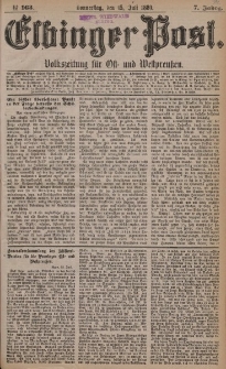 Elbinger Post, Nr. 163, Donnerstag 15 Juli 1880, 7 Jahrg.