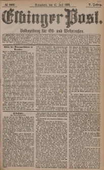 Elbinger Post, Nr. 165, Sonnabend 17 Juli 1880, 7 Jahrg.
