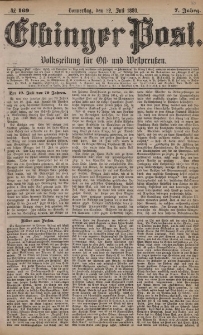 Elbinger Post, Nr. 169, Donnerstag 22 Juli 1880, 7 Jahrg.