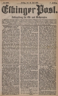 Elbinger Post, Nr. 170, Freitag 23 Juli 1880, 7 Jahrg.