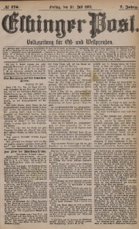 Elbinger Post, Nr. 176, Freitag 30 Juli 1880, 7 Jahrg.