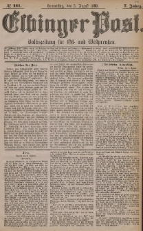 Elbinger Post, Nr. 181, Donnerstag 5 August 1880, 7 Jahrg.