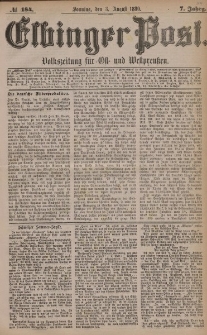 Elbinger Post, Nr. 184, Sonntag 8 August 1880, 7 Jahrg.