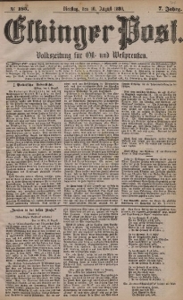 Elbinger Post, Nr. 185, Dienstag 10 August 1880, 7 Jahrg.