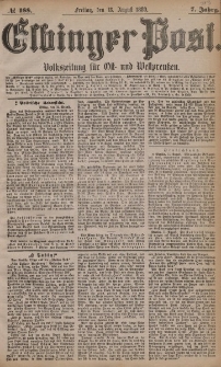 Elbinger Post, Nr. 188, Freitag 13 August 1880, 7 Jahrg.