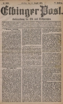 Elbinger Post, Nr. 191, Dienstag 17 August 1880, 7 Jahrg.