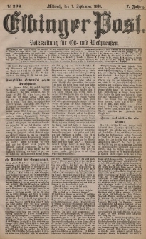 Elbinger Post, Nr. 204, Mittwoch 1 September 1880, 7 Jahrg.