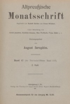 Altpreußische Monatsschrift, 1910, Bd. 47, H. 2
