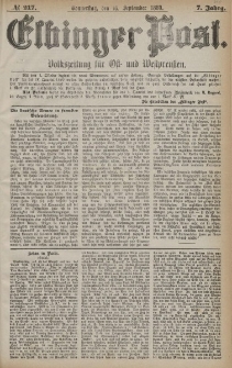 Elbinger Post, Nr. 217, Donnerstag 16 September 1880, 7 Jahrg.