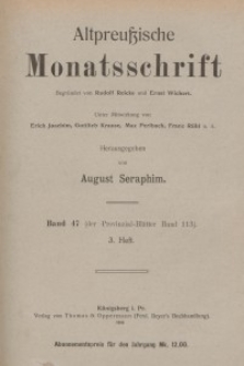 Altpreußische Monatsschrift, 1910, Bd. 47, H. 3