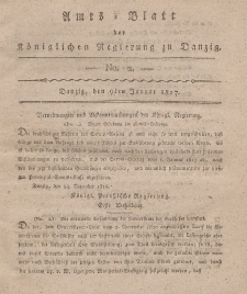 Amts-Blatt der Königlichen Regierung zu Danzig, 9. Januar 1817, Nr. 2