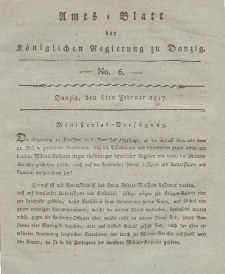 Amts-Blatt der Königlichen Regierung zu Danzig, 6. Februar 1817, Nr. 6