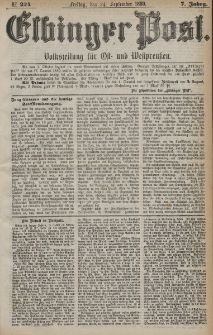 Elbinger Post, Nr. 224, Freitag 24 September 1880, 7 Jahrg.