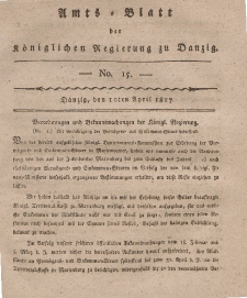 Amts-Blatt der Königlichen Regierung zu Danzig, 10. April 1817, Nr. 15