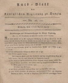 Amts-Blatt der Königlichen Regierung zu Danzig, 17. April 1817, Nr. 16