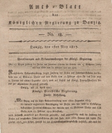 Amts-Blatt der Königlichen Regierung zu Danzig, 1. Mai 1817, Nr. 18