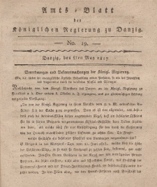 Amts-Blatt der Königlichen Regierung zu Danzig, 8. Mai 1817, Nr. 19