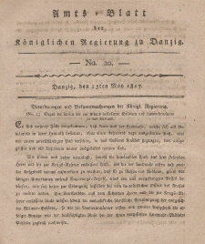 Amts-Blatt der Königlichen Regierung zu Danzig, 15. Mai 1817, Nr. 20