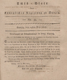 Amts-Blatt der Königlichen Regierung zu Danzig, 29. Mai 1817, Nr. 22
