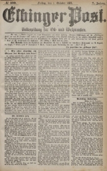 Elbinger Post, Nr. 230, Freitag 1 Oktober 1880, 7 Jahrg.