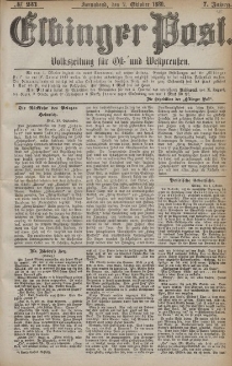 Elbinger Post, Nr. 231, Sonnabend 2 Oktober 1880, 7 Jahrg.