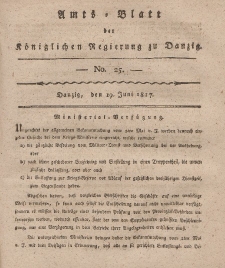 Amts-Blatt der Königlichen Regierung zu Danzig, 19. Juni 1817, Nr. 25