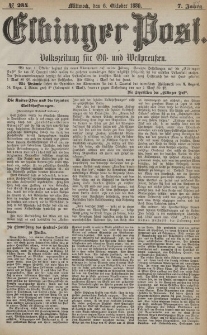 Elbinger Post, Nr. 234, Mittwoch 6 Oktober 1880, 7 Jahrg.