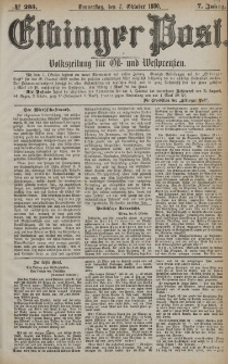 Elbinger Post, Nr. 235, Donnerstag 7 Oktober 1880, 7 Jahrg.