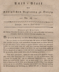 Amts-Blatt der Königlichen Regierung zu Danzig, 10. Juli 1817, Nr. 28