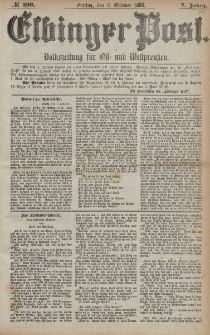 Elbinger Post, Nr. 236, Freitag 8 Oktober 1880, 7 Jahrg.