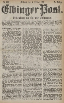 Elbinger Post, Nr. 240, Mittwoch 13 Oktober 1880, 7 Jahrg.
