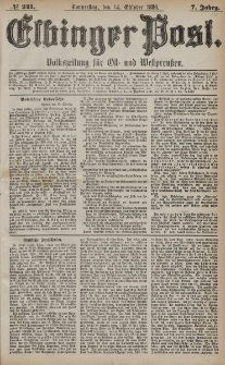 Elbinger Post, Nr. 241, Donnerstag 14 Oktober 1880, 7 Jahrg.