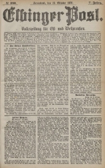 Elbinger Post, Nr. 243, Sonnabend 16 Oktober 1880, 7 Jahrg.