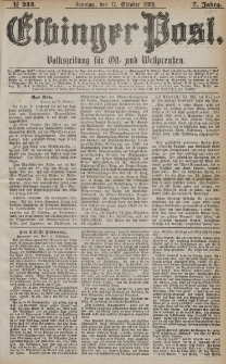 Elbinger Post, Nr. 244, Sonntag 17 Oktober 1880, 7 Jahrg.