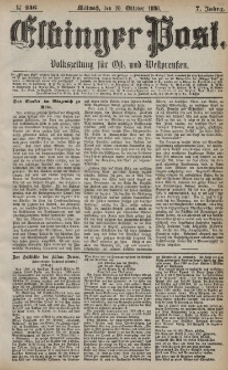 Elbinger Post, Nr. 246, Mittwoch 20 Oktober 1880, 7 Jahrg.