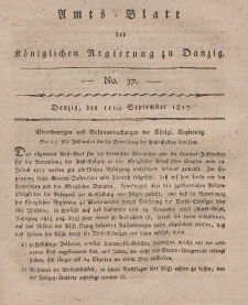 Amts-Blatt der Königlichen Regierung zu Danzig, 11. September 1817, Nr. 37