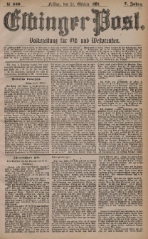 Elbinger Post, Nr. 248, Freitag 22 Oktober 1880, 7 Jahrg.