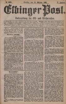 Elbinger Post, Nr. 251, Dienstag 25 Oktober 1880, 7 Jahrg.