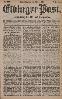 Elbinger Post, Nr. 253, Donnerstag 28 Oktober 1880, 7 Jahrg.