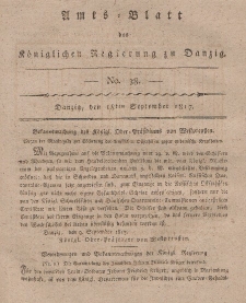 Amts-Blatt der Königlichen Regierung zu Danzig, 18. September 1817, Nr. 38