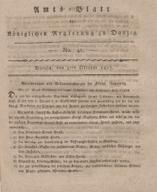 Amts-Blatt der Königlichen Regierung zu Danzig, 9. Oktober 1817, Nr. 41