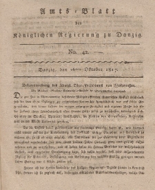 Amts-Blatt der Königlichen Regierung zu Danzig, 16. Oktober 1817, Nr. 42