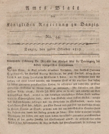 Amts-Blatt der Königlichen Regierung zu Danzig, 30. Oktober 1817, Nr. 44
