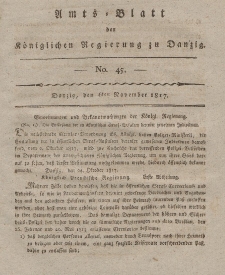 Amts-Blatt der Königlichen Regierung zu Danzig, 6. November 1817, Nr. 45