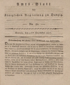 Amts-Blatt der Königlichen Regierung zu Danzig, 11. Dezember 1817, Nr. 50