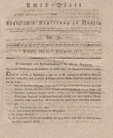 Amts-Blatt der Königlichen Regierung zu Danzig, 18. Dezember 1817, Nr. 51